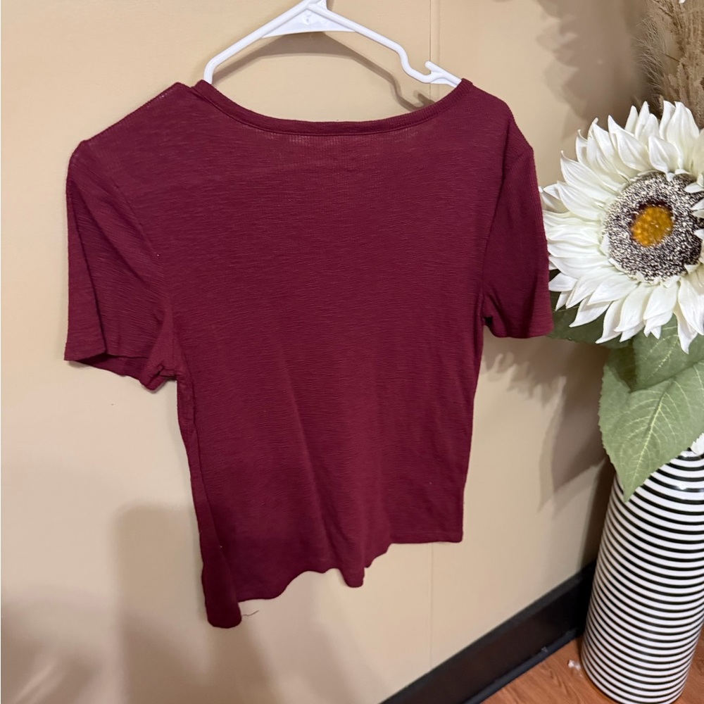 24/7 Comfort Apparel Maroon Short Sleeve Tee - Picture 3 of 3